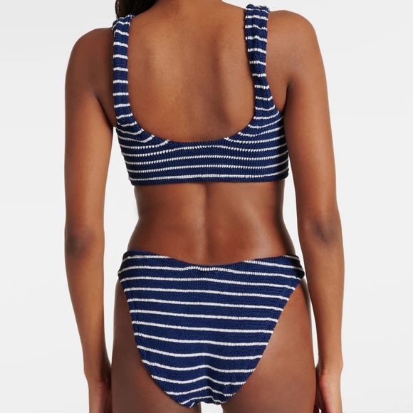NWT Hunza g Hallie bikini stripe in navy/white - Picture 4 of 8